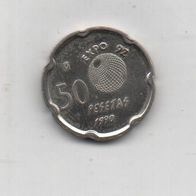 Münze Spanien 50 Pesetas 1990 Expo 92