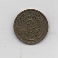 Münze Frankreich 2 Franc 1938