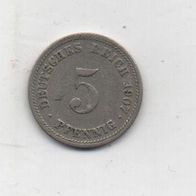 Münze. Deutsches Reich 5 Pfennig 1907