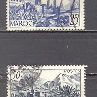 Marokko, 1947, 1950, Ortsansichten, 2 Briefm., gest.