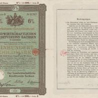 Landwirtschaftlicher Kreditverein Sachsen Einhundet Goldmark vom 1.1.1927