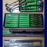 Fondue-Set m. 6 Gabeln, 6 Löffeln und Zucker-Halter f. Feuerzangenbowle