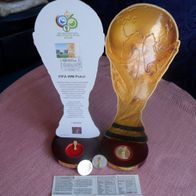 Fussball Skulpturmünze PP Gold/ Silber WM in Deutschland Pokal 2006