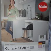 DN Hailo Compact-Box M Einbau Mülleimer Stahlblech weis 15L unbenutzt in Originalver