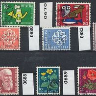 Schweiz Mi. Nr. 669 + 670 + 679 + 680 + 683 + 687 + 688 + 689 o <