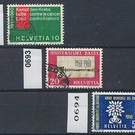 Schweiz Mi. Nr. 692 + 693 + 694 Jahresereignisse o <