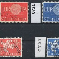 Schweiz Mi. Nr. 720 + 721 + 736 + 737 Europamarken CEPT 1960 und1961 o <