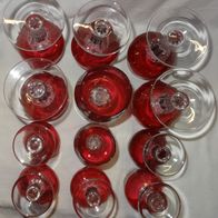 HP Kristallgläser Alt Gläser Weinrömer 2x6S Überfangglas geschliffen Rubinrot vintage