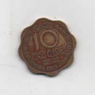 Münze Ceylon 10 Cent 1963