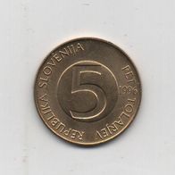 Münze Slowenien 5 Tolarjev 1996