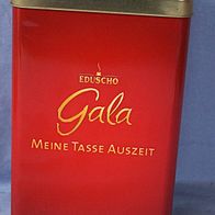 Metalldose Eduscho Gala Meine Tasse Auszeit rot orange gold Geschenkdose ca. 19 x 12