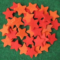NEU 35 Deko Filz Sterne 4cm rot orange Weihnachtsdeko Streudeko Tischdeko Advent