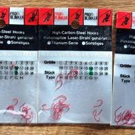 Neu! 60 Profi-Blinker Wahnsinnshaken Rot Gr: 16 Match Stipp Haken Öhrhaken Hook