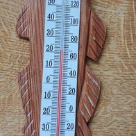 Neu Jenzi Zimmerthermometer Fischform Länge: 28cm Breite: 8,5cm Holz Thermometer