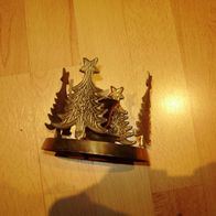 Messing Kerzenständer alt Weihnachten Tannen 60- er