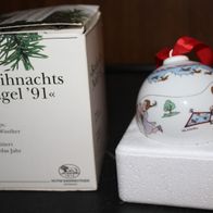 Neuwertige Hutschenreuther Weihnachtskugel 1991