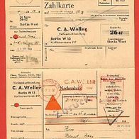 Nachnahme Zahlkarte gelaufen Berlin 27. 12.1956