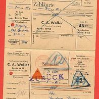 Nachnahme Zahlkarte gelaufen Berlin 2.7.1957