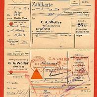 Nachnahme Zahlkarte gelaufen Berlin 10.8.1956