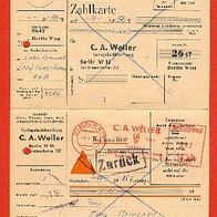 Nachnahme Zahlkarte gelaufen Berlin 9.4.1956