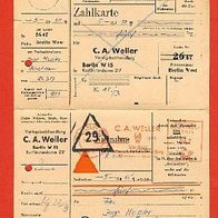 Nachnahme Zahlkarte gelaufen Berlin 20.3.1957