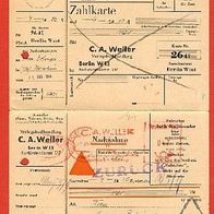 Nachnahme Zahlkarte gelaufen Berlin 31.8.1956