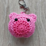 Schlüsselanhänger "Schweinchen Kopf" 100% Baumwolle