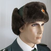 Alte Polizei Polizeimütze, Pelzmütze Wintermütze Rheinland-Pfalz, grün,