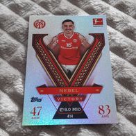 Topps Match Attax BL 2025/26 Nr. 414 Paul Nebel (1. FSV Mainz 05) "VICTORY"