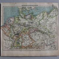 kleine alte Landkarte von Deutschland und BeNeLux