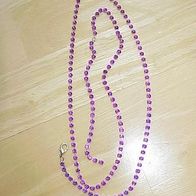 Lange lilafarbene Strasskette 84 cm