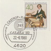 SST Castrop-Prauxel 1980 Briefmarken Ausstellung a. Brriefstück