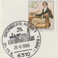SST Grünberg Hessen 1980, 20. Hessentag , auf Briefstück