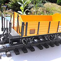 Hochbordwagen, gelb, Short Island RR, verbessert, LGB 94016, Spur G, 1:22,5