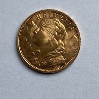 Goldmünze Vreneli 20 Schweizer Franken 1949