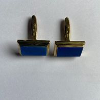 Manschettenknöpfe Gold 585 mit blauem Stein 13,40 Gramm