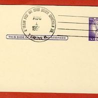 USA Postal Card 3 Cents Freiheitsstatue, Ersttagstempel 1.8 1958
