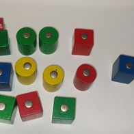 Holzklötze mit Magnet , vintage