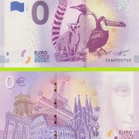0 Euro Schein Faunia VEAP 2019-1 selten niedrige Nr 702