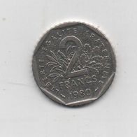 Münze Frankreich 2 Franc 1980