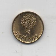 Münze Portugal 5 Escudos 1988