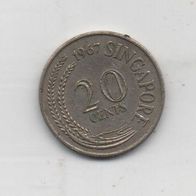 Münze Singapore 20 Cent 1967