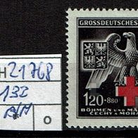Los H21768: Böhmen & Mähren Mi. 132 * *