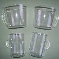 2x Teeglas 450ml und 2x 300ml Inhalt Teebecher mit Henkel Tee