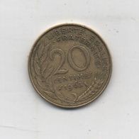 Münze Frankreich. 20 Centimes 1963