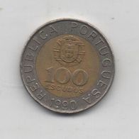 Münze Portugal 100 Escudos 1990