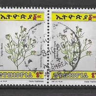087) Äthiopien 1986 Pflanzen Mi. Nr. 1233 waagr. Paar gestempelt