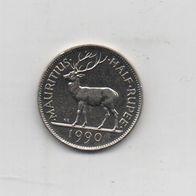 Münze Mauritius Half Rupee 1990