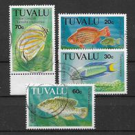 014) Tuvalu 1992 Fische kleines Lot 4 Werte gestempelt
