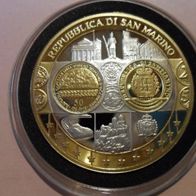 San Marino 2002 50 Euro Gold Silber Erstabschlag PP